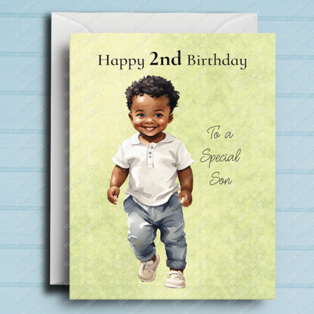 Black Boy Birthday Card M